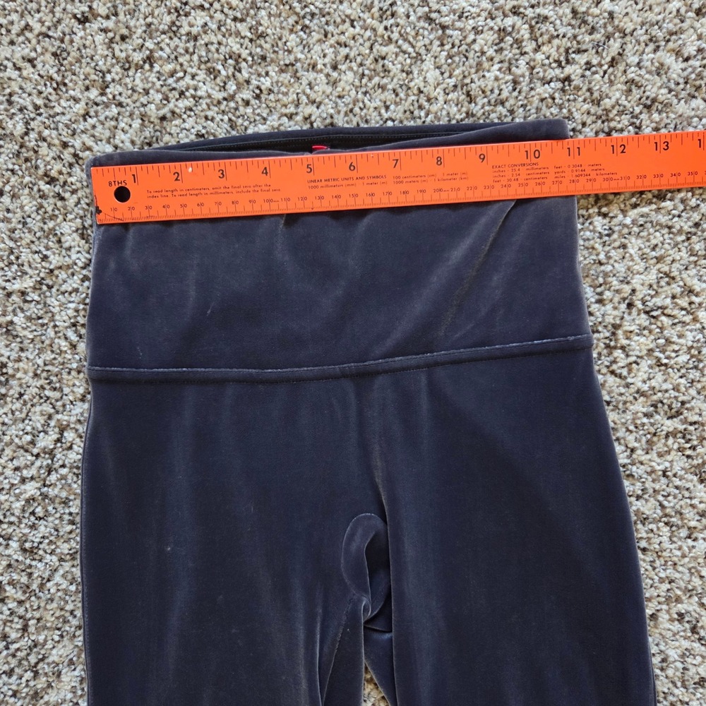 Spanx Womens Velvet High Waisted Shaping Leggings Dark Grey Size Small S/P - Picture 2 of 6